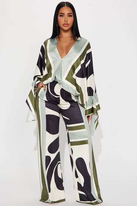 Missed You Pant Set - Sage/combo