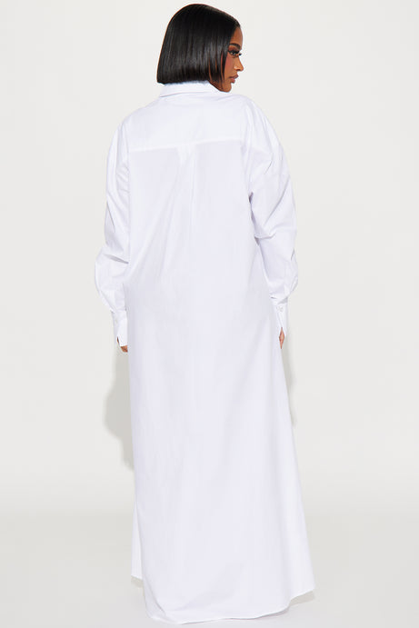 Eleanor Oversized Shirt Maxi Dress - White